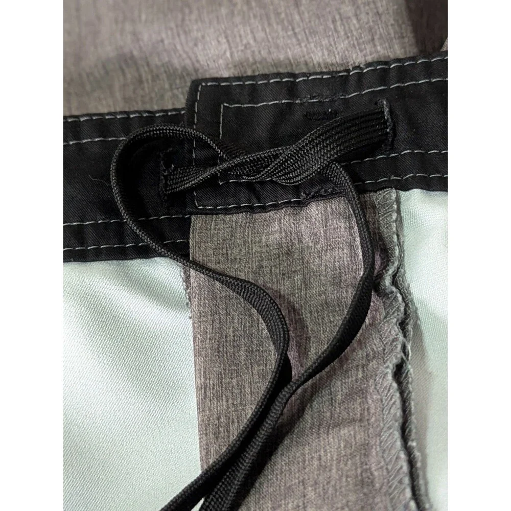 Da Hui Chino Board Shorts Mens 40 Heather Gray Surf Swim Trunks Stretch Logo
